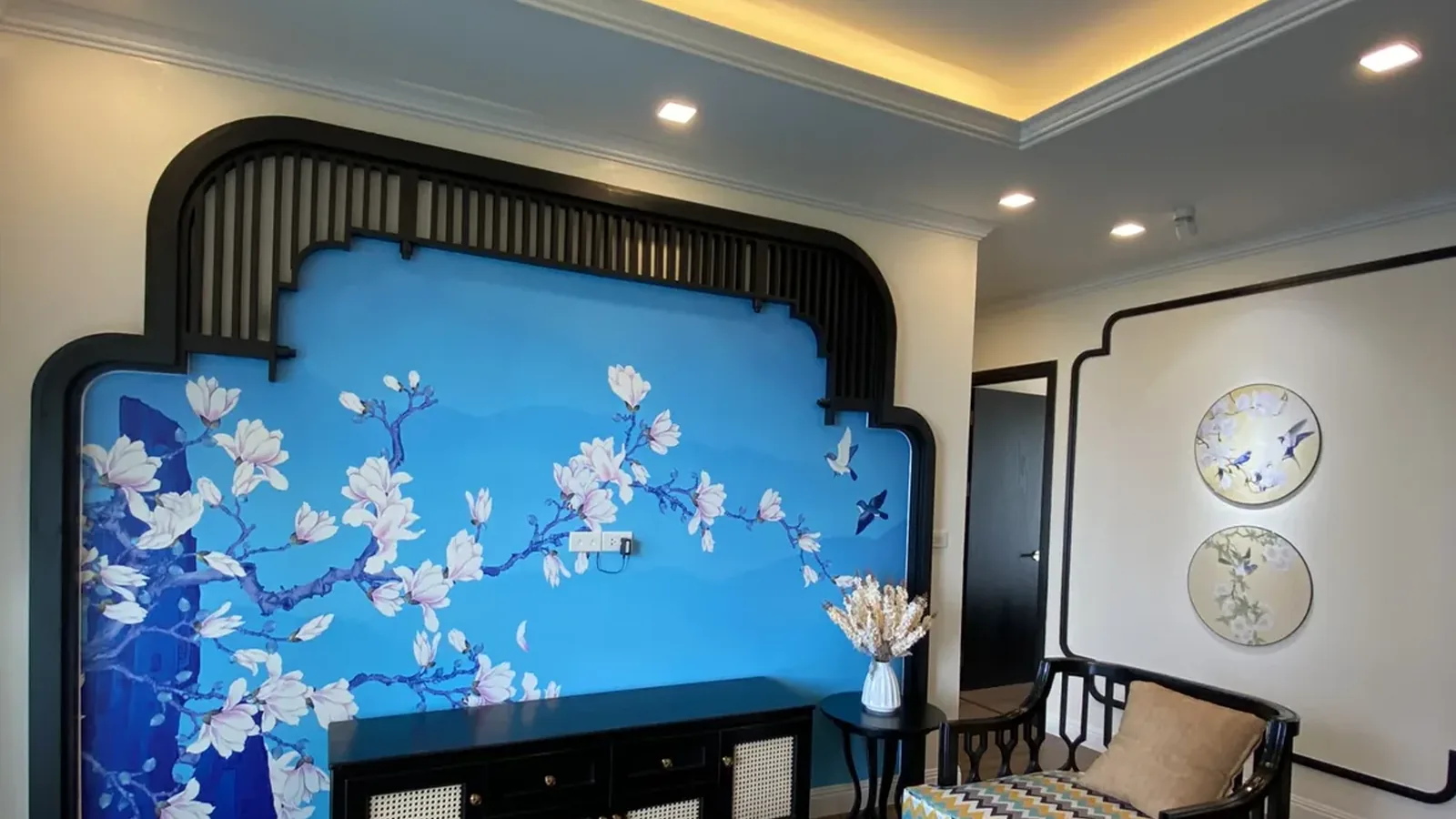 Phòng khách phong cách Indochine do WOTU thiết kế và thi công tại Quy Nhơn