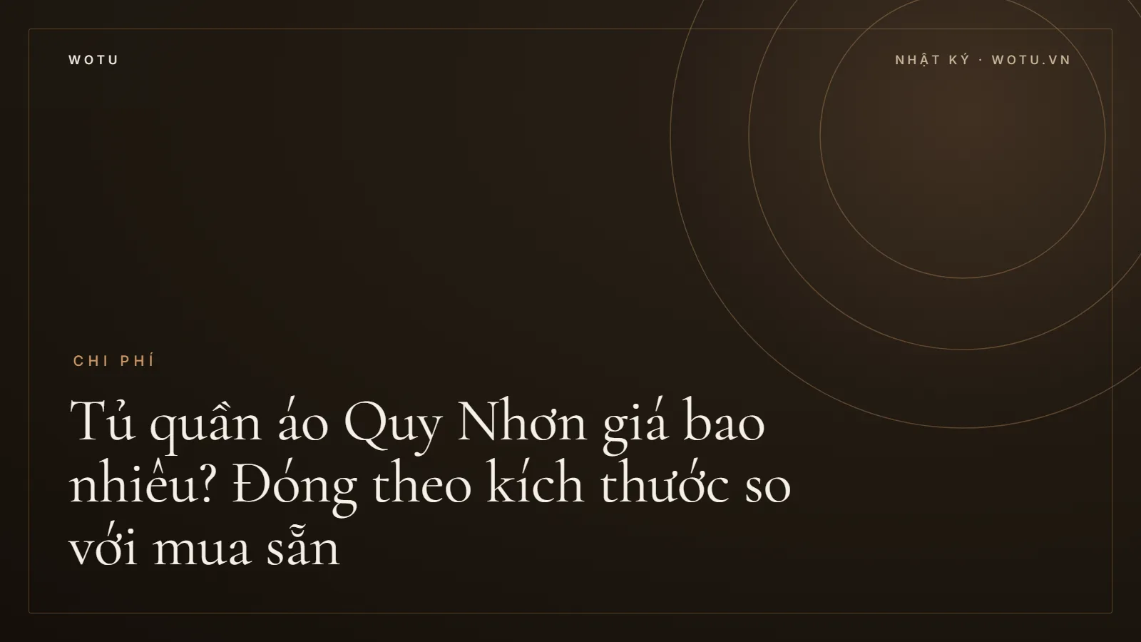 Tủ quần áo đóng kịch trần trong phòng ngủ căn hộ studio TMS Quy Nhơn do WOTU thi công